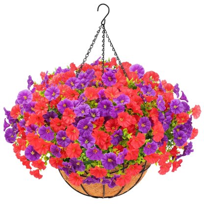 Last Day Promotion! 🔥Artificial Morning Glory Hanging Basket🌸 No Watering, No Wilting💧—Just a Picture Perfect Home Every Single Day