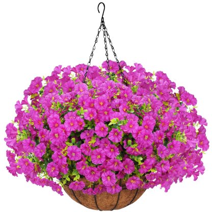 Last Day Promotion! 🔥Artificial Morning Glory Hanging Basket🌸 No Watering, No Wilting💧—Just a Picture Perfect Home Every Single Day