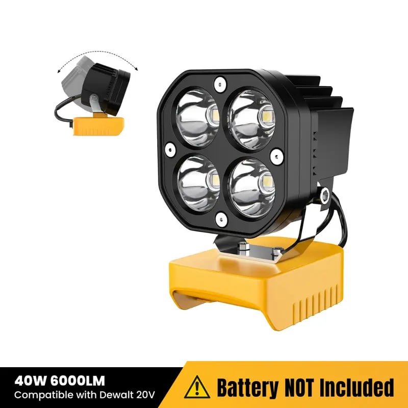 🔥LAST DAY 50% OFF - 🛠️💡LED Work Light Compatible with Milwaukee 18V Battery/Dewalt 18V&20V Battery