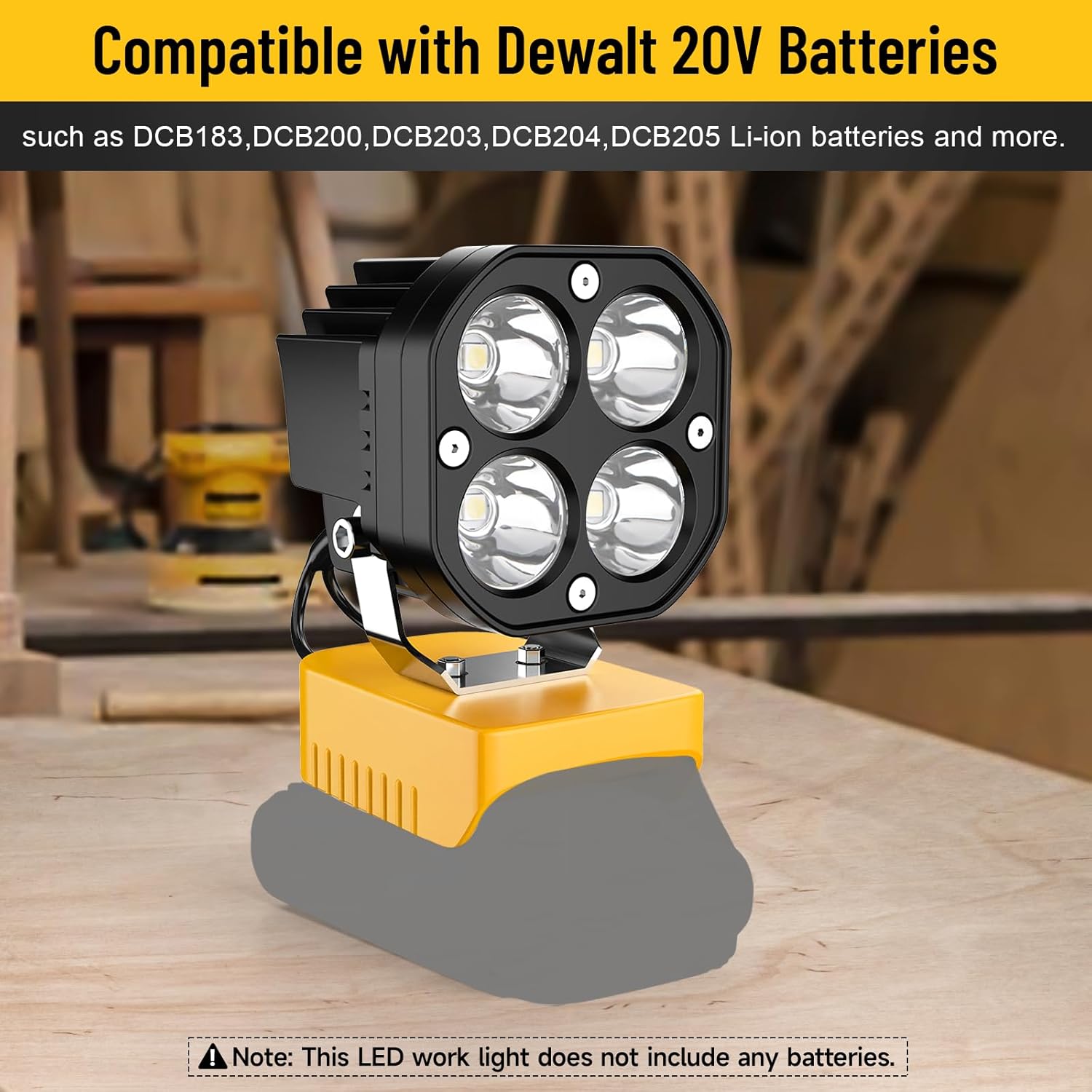 🔥LAST DAY 50% OFF - 🛠️💡LED Work Light Compatible with Milwaukee 18V Battery/Dewalt 18V&20V Battery