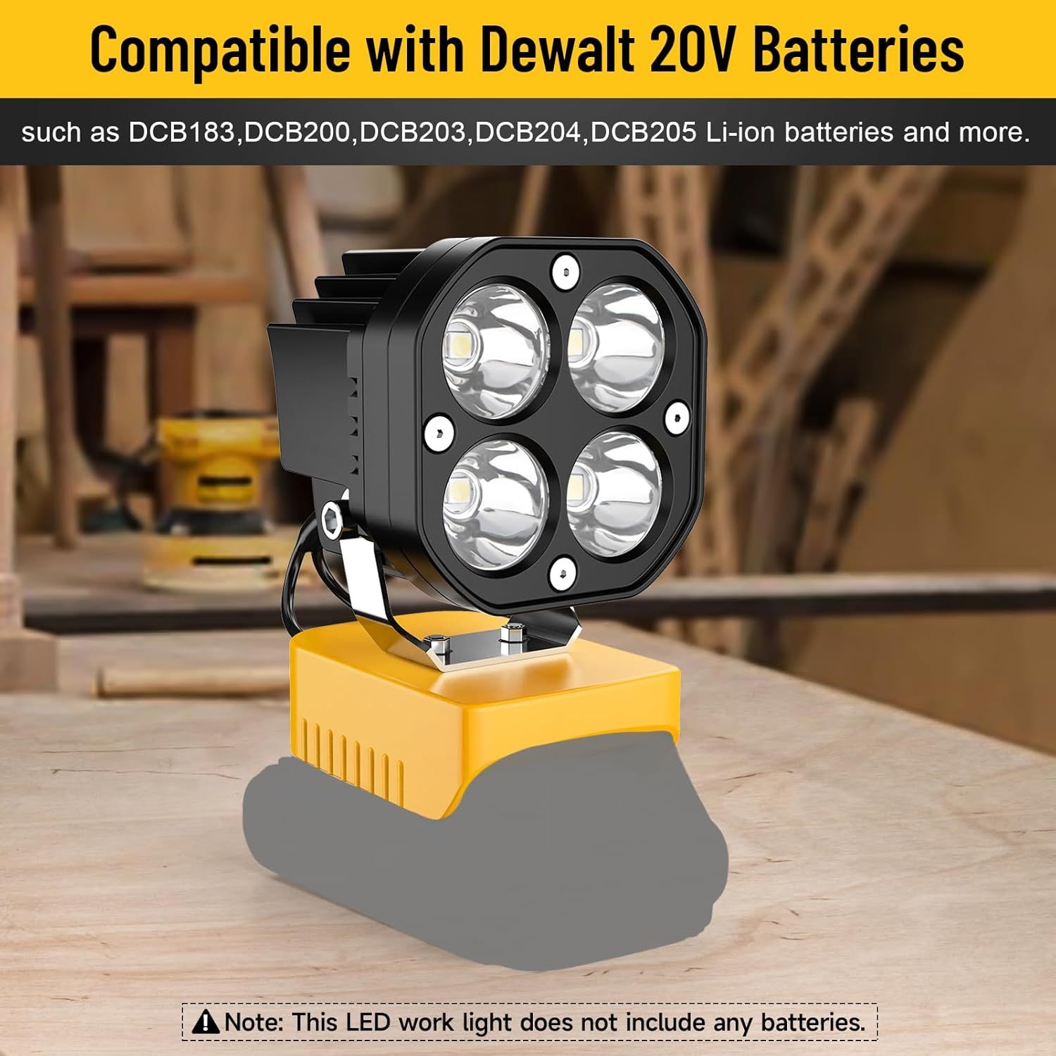 🔥LAST DAY 50% OFF - 🛠️💡LED Work Light Compatible with Milwaukee 18V Battery/Dewalt 18V&20V Battery