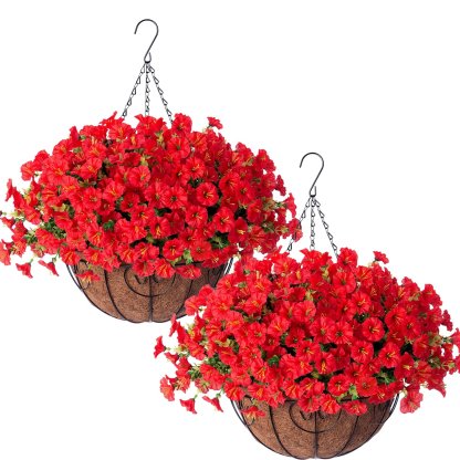 Last Day Promotion! 🔥Artificial Morning Glory Hanging Basket🌸 No Watering, No Wilting💧—Just a Picture Perfect Home Every Single Day
