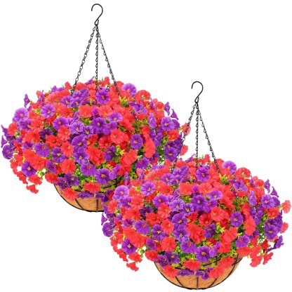 Last Day Promotion! 🔥Artificial Morning Glory Hanging Basket🌸 No Watering, No Wilting💧—Just a Picture Perfect Home Every Single Day