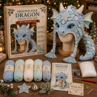 Christmas Highland Cow Hood Hat DIY Crochet Kit™