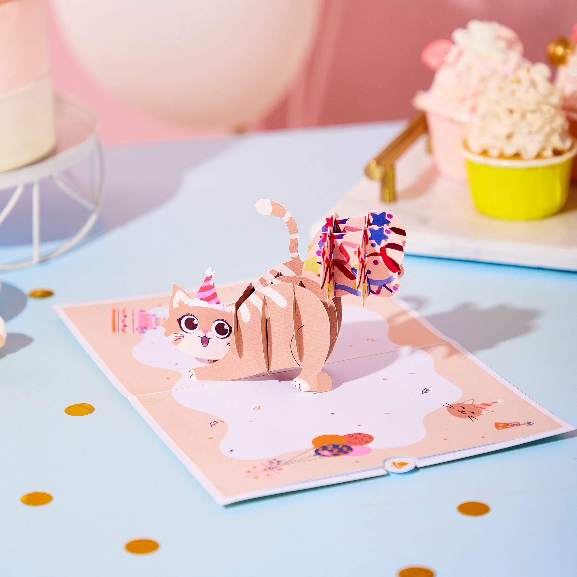 Funny Cat 3D Pop Card