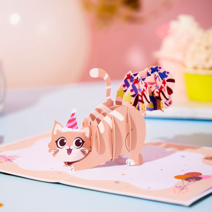 Funny Cat 3D Pop Card