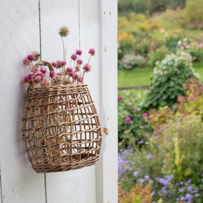 🌸Woven Floral Wall Basket – A Cozy Natural Accent for Any Space🌿