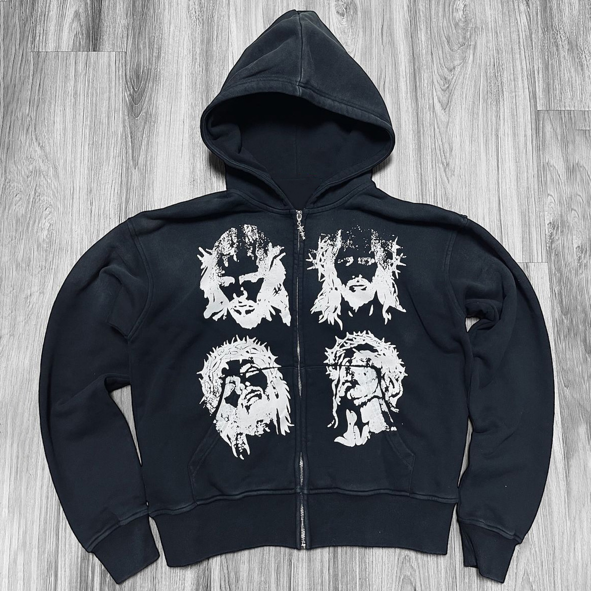 Jesus Hvnly Stars Print Long Sleeve Zipper Hoodies