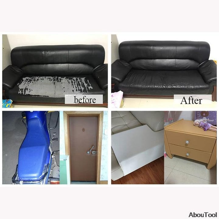  SofaRefinish Self-Adhesive Leather Refinisher Cuttable Sofa  Repair (8X12 in, Dark Brown)