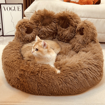 Anti-Anxiety Calming Bear Paw Bed for Cats and Dogs