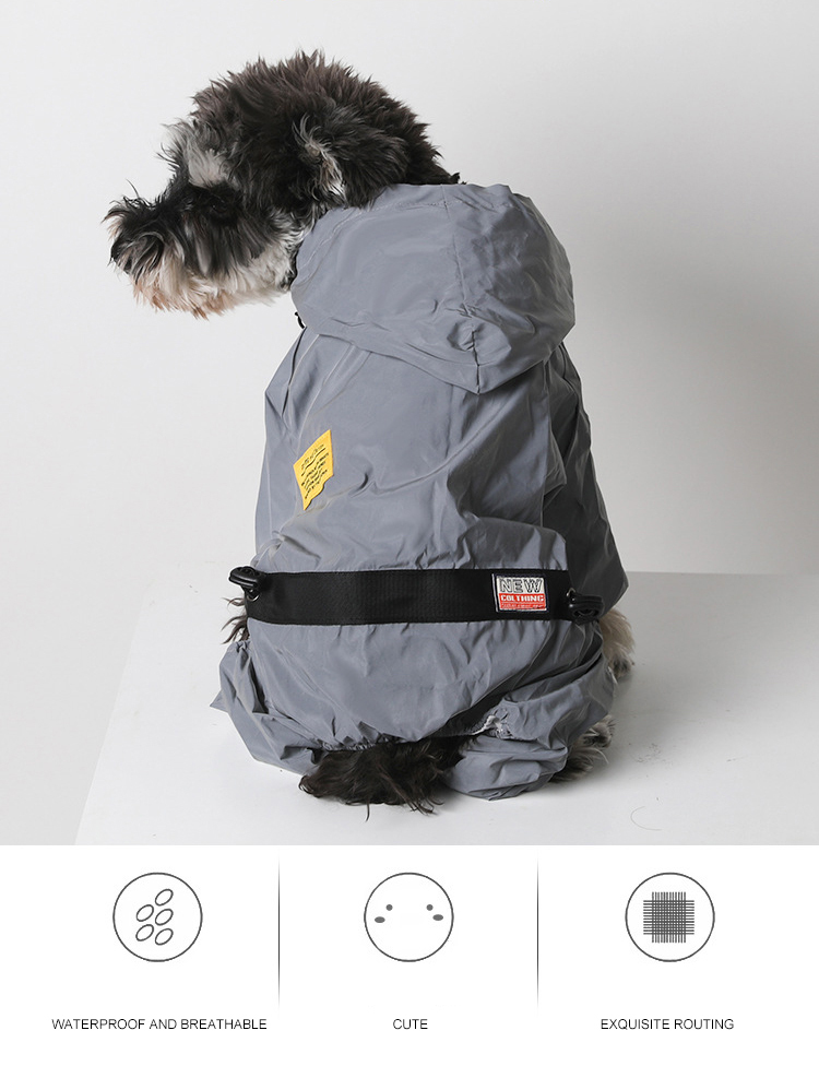 Reflective All-weather Waterproof Space Coat Dog Rain Coat