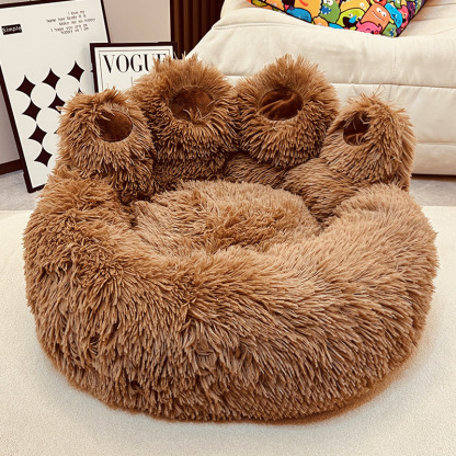 Anti-Anxiety Calming Bear Paw Bed for Cats and Dogs