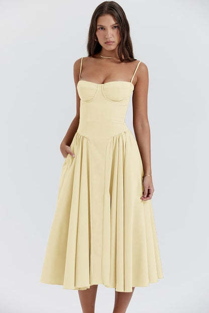 Victoria | Sleeveless midi dress with corset fit - Attractive fit
