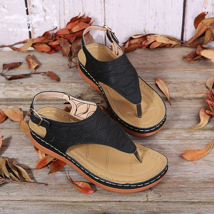 Leather Orthopedic Arch Support Sandals Diabetic Walking Sandals