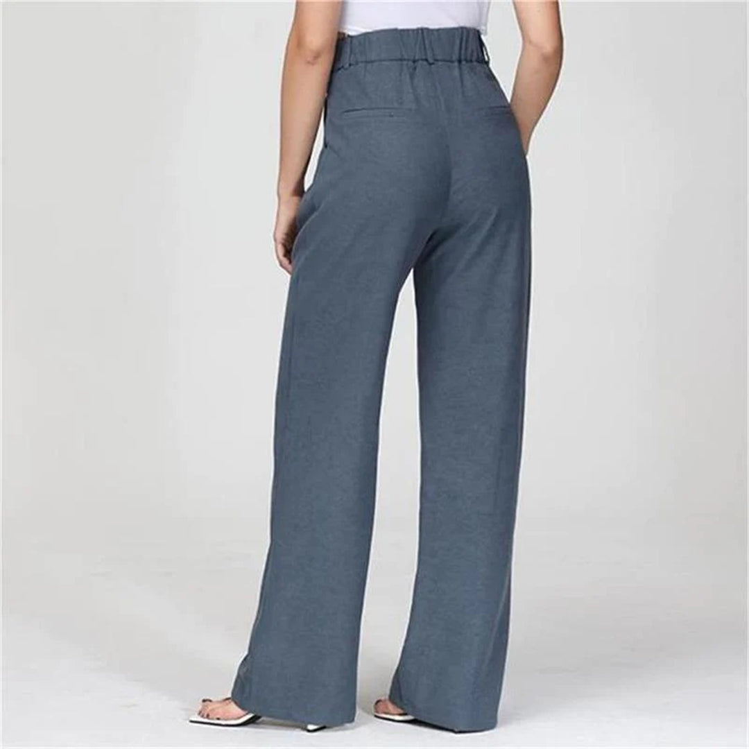 Lottie - Loose High Waist Trousers - Casual - Cotton - Everyday Wear