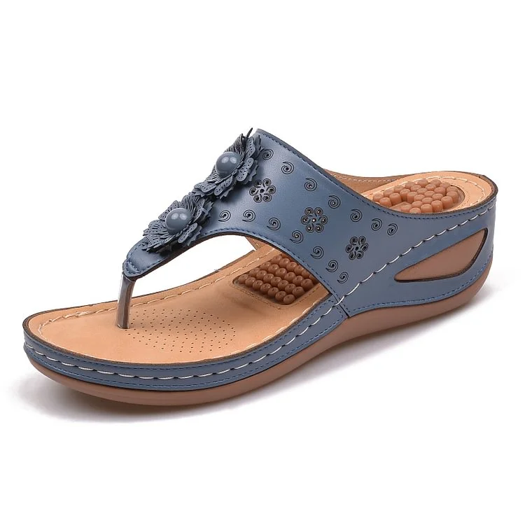 Women Orthopedic Sandal Arch Support Breathable Massage Anti Skid Flower Casual Sandal