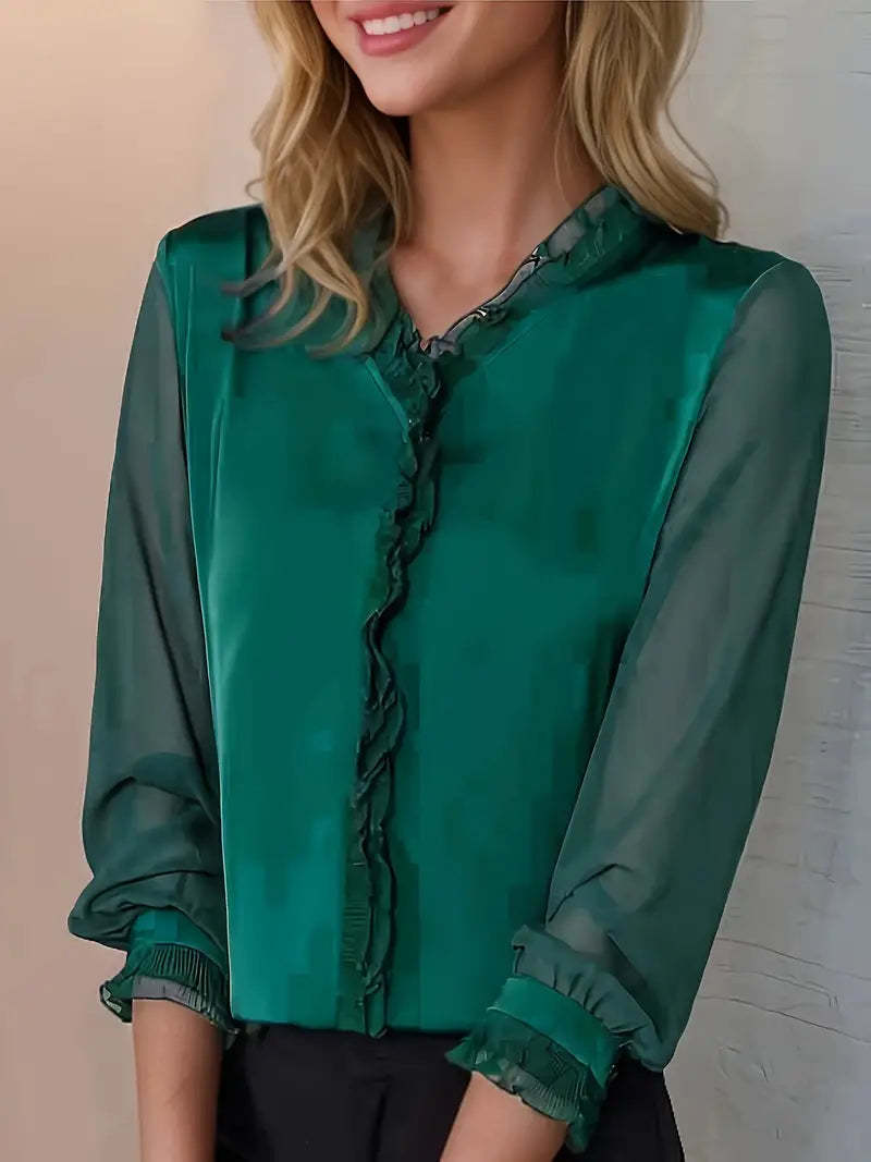 Long-sleeved Blouse, Elegant Casual Women's