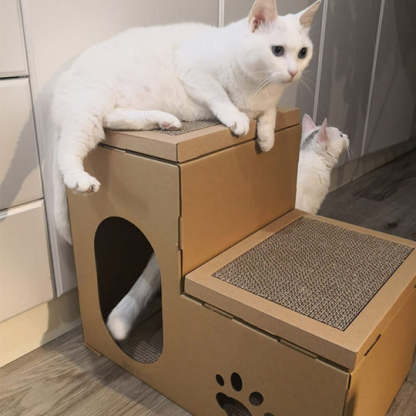 Double Decker Cardboard Cat House Scratcher-gladdween