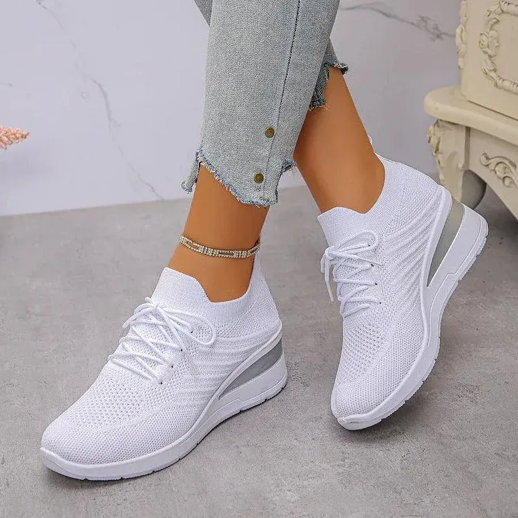 Women's Platform Sneakers Knit Slip-On