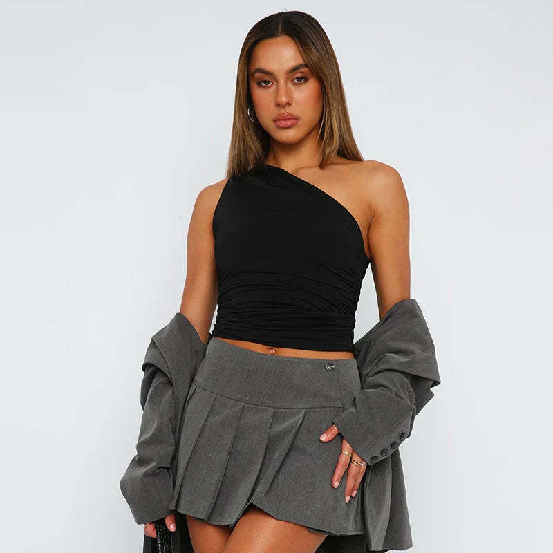 Livia - Women's one-shoulder tank top with bare back