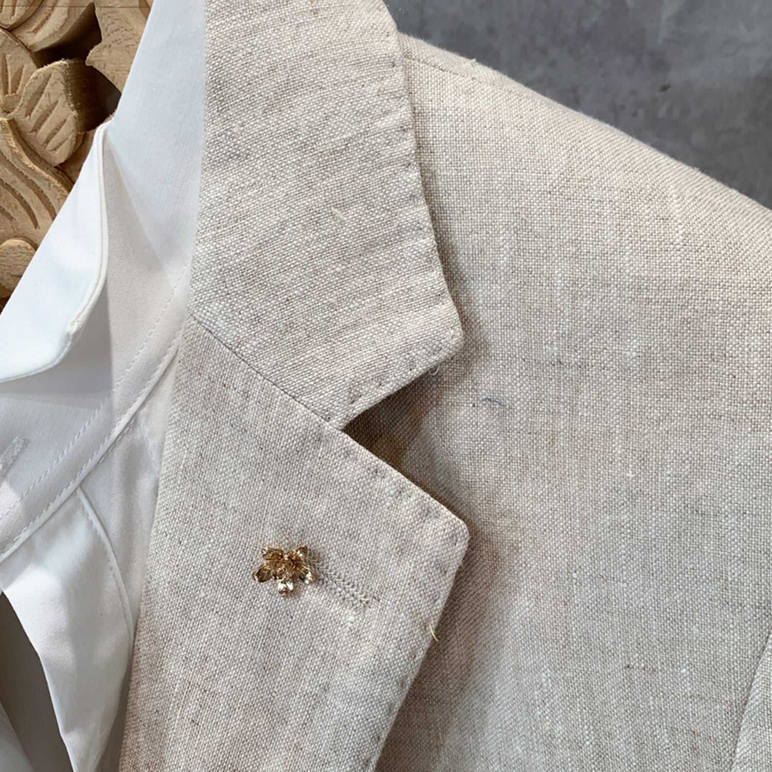 Men's Casual Formal 2 Pcs Summer Linen Notch Lapel Suit