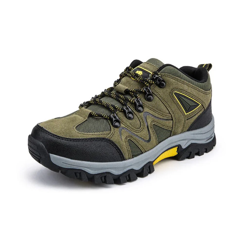 Orthopedic Hiking Shoes for Men Waterproof Suede Leather with Arch Support