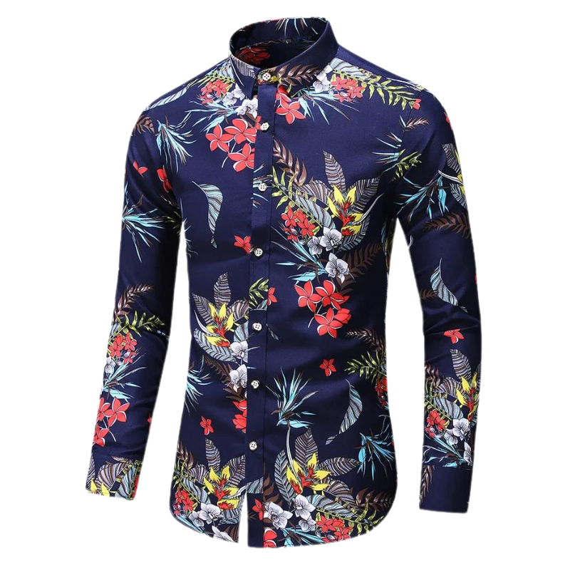 Autumn Floral Long-Sleeved Shirt