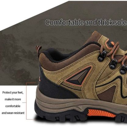 Orthopedic Hiking Shoes for Men Waterproof Suede Leather with Arch Support