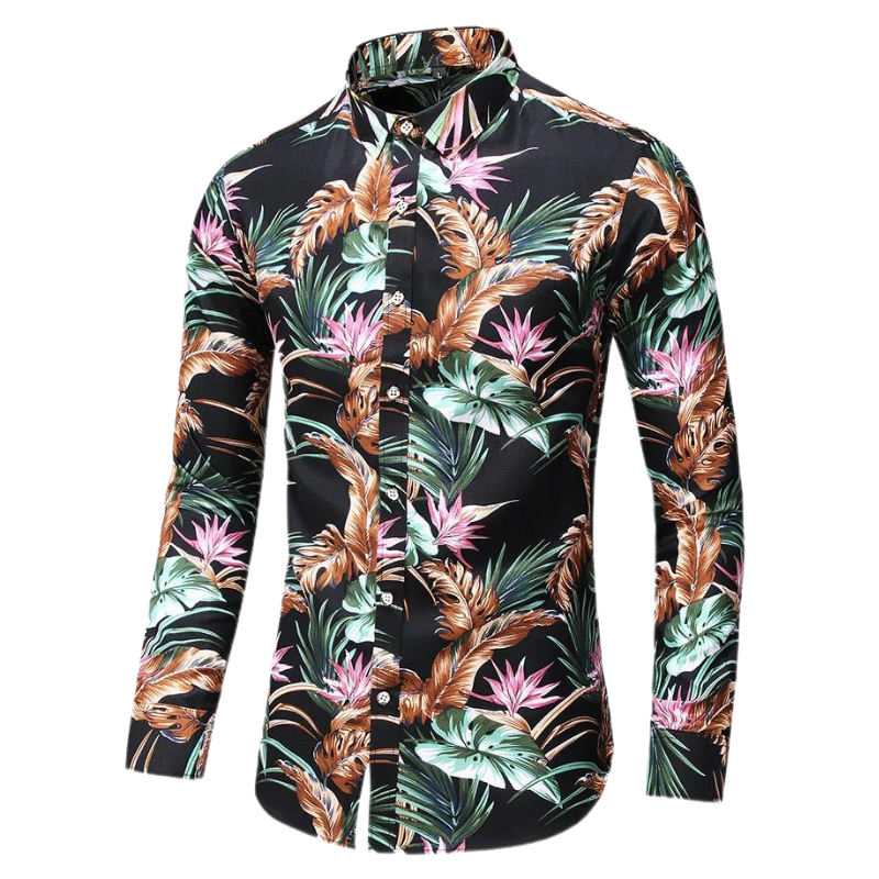 Autumn Floral Long-Sleeved Shirt