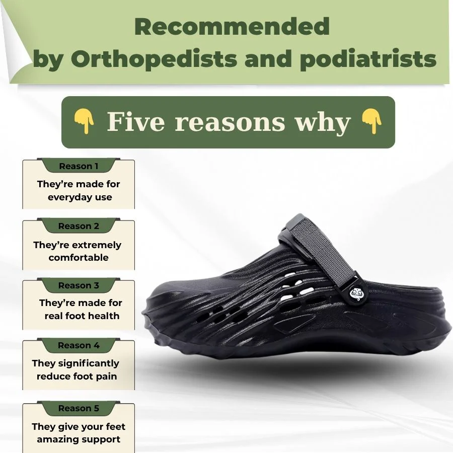 Orthopedic Garden Clogs for Men Non-Slip Lightweight Sport Sandals with Arch Support