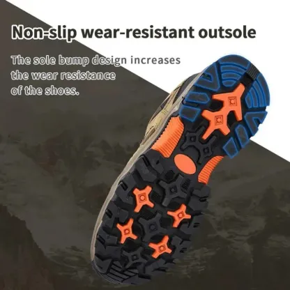 Orthopedic Hiking Shoes for Men Waterproof Suede Leather with Arch Support