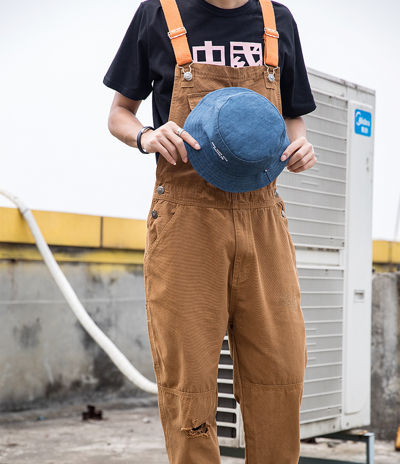 Leslie - Women's canvas dungarees with a relaxed fit 