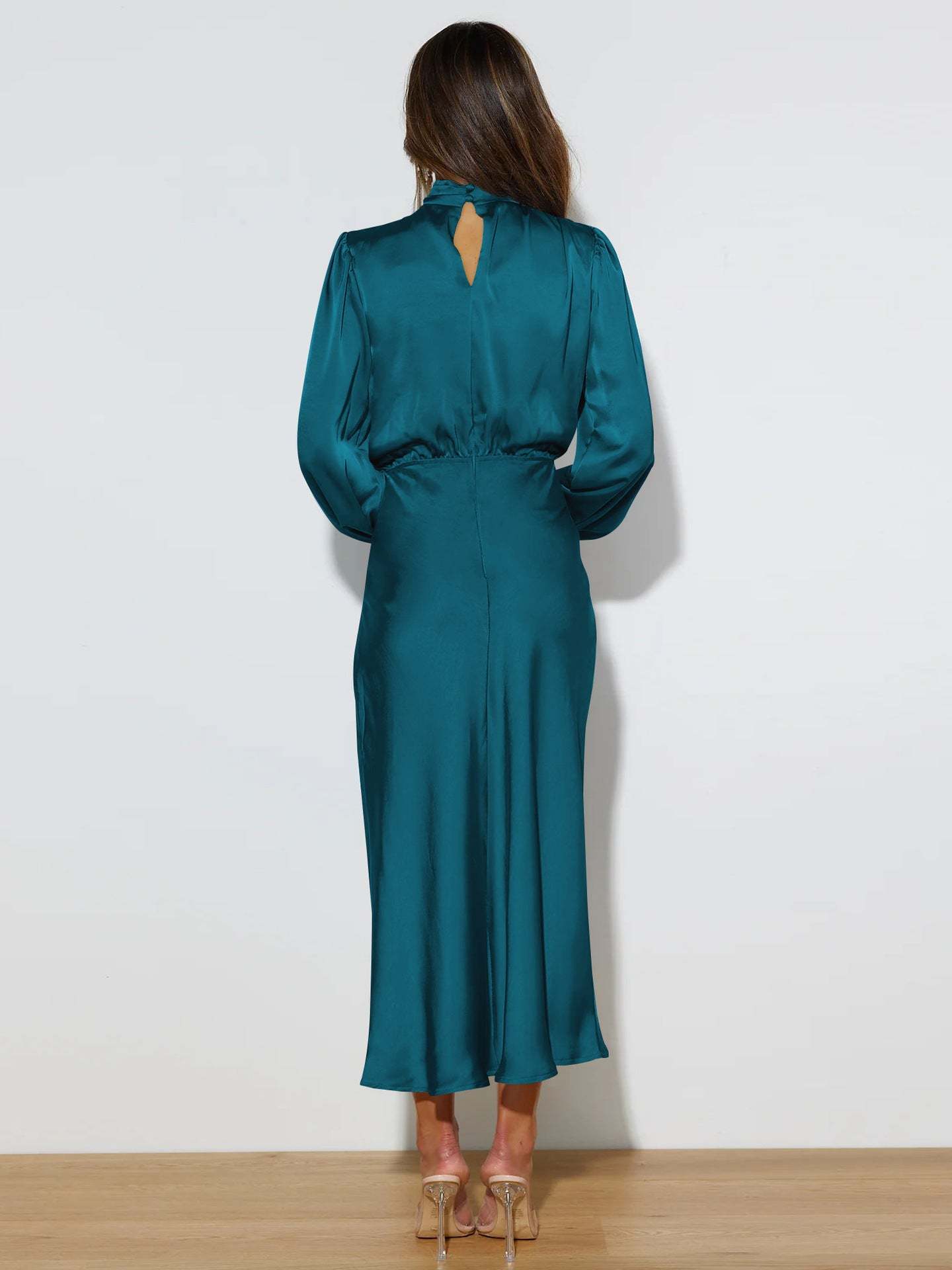 Delphina - Satin Sleeve Dress