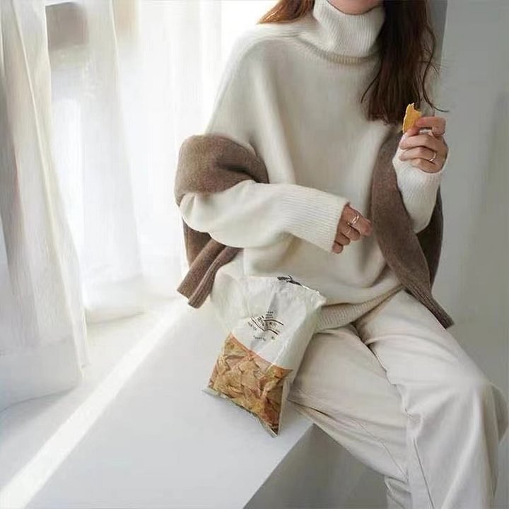 Cashmere Turtleneck Women's Sweater
