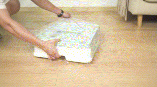 enclosed litter box's four simple installation steps