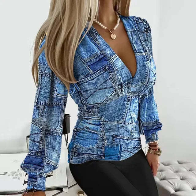 World Of Women - Long-sleeved shirt with V-neck