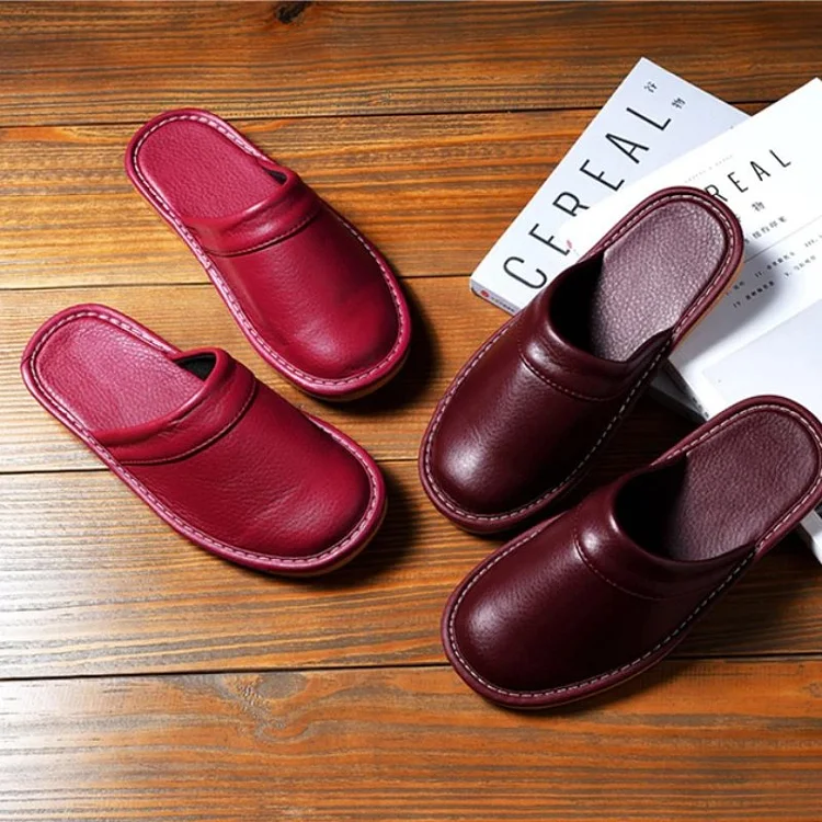 Leather Flat Men Slippers Light Odorless Leisure Shoes