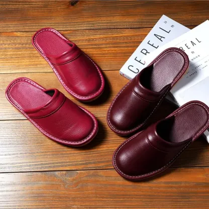 Leather Flat Men Slippers Light Odorless Leisure Shoes