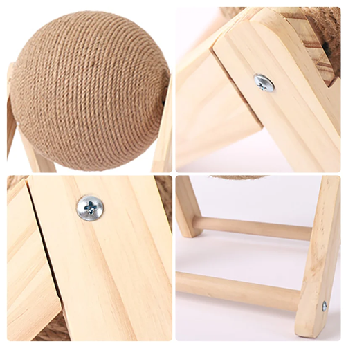 Cat Scratching Ball Toy Kitten Sisal Rope Ball Board-gladdween