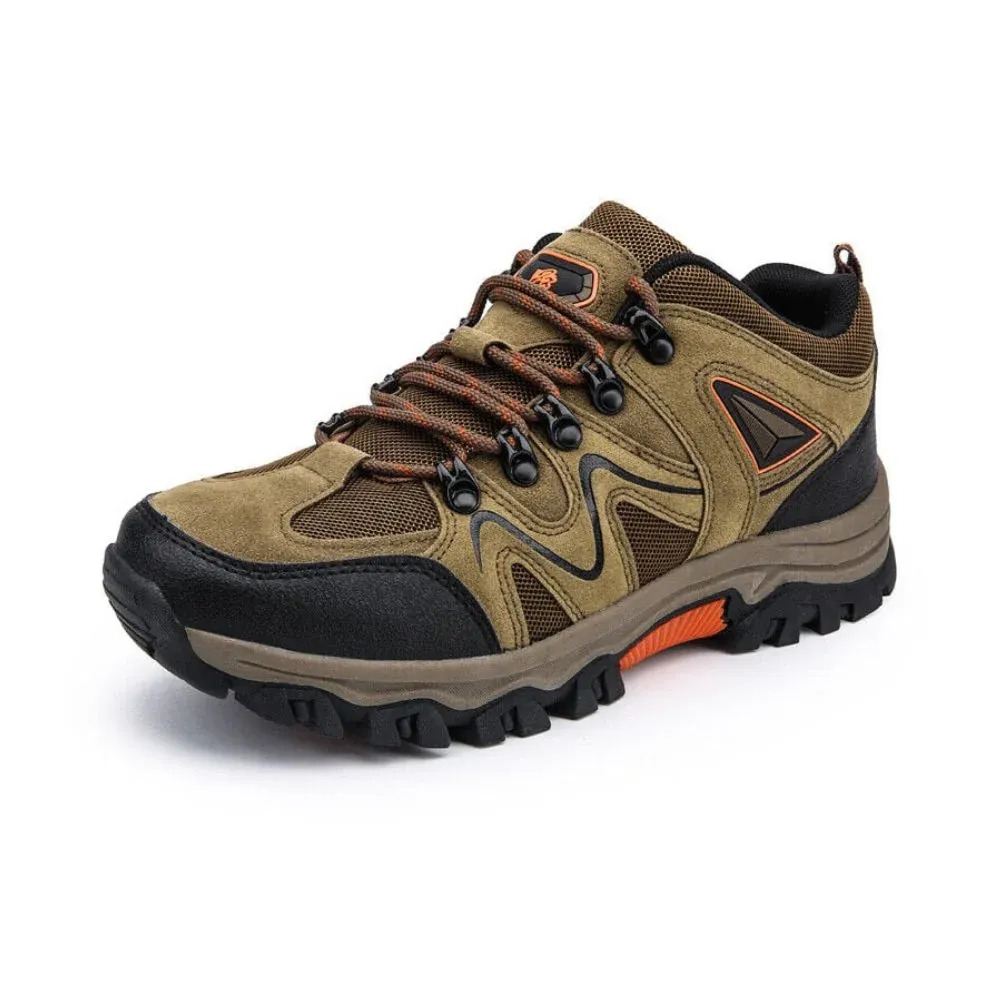 Orthopedic Hiking Shoes for Men Waterproof Suede Leather with Arch Support