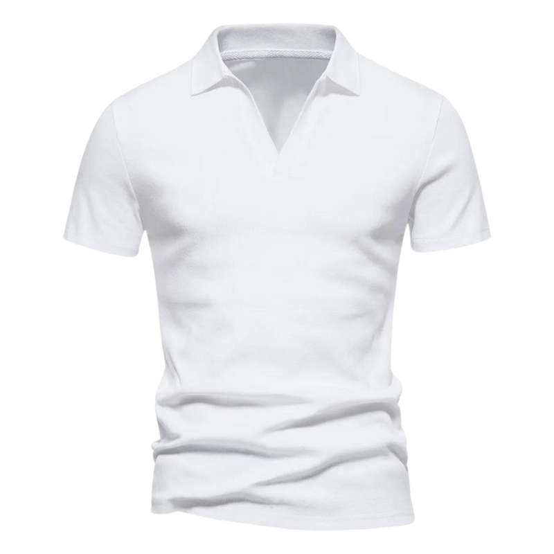 Classic Men's V-Neck Cotton Shirt