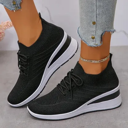 Women's Platform Sneakers Knit Slip-On