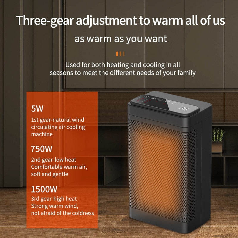 Space Heater With Fan & Thermostat 1500w/1200w-gladdween