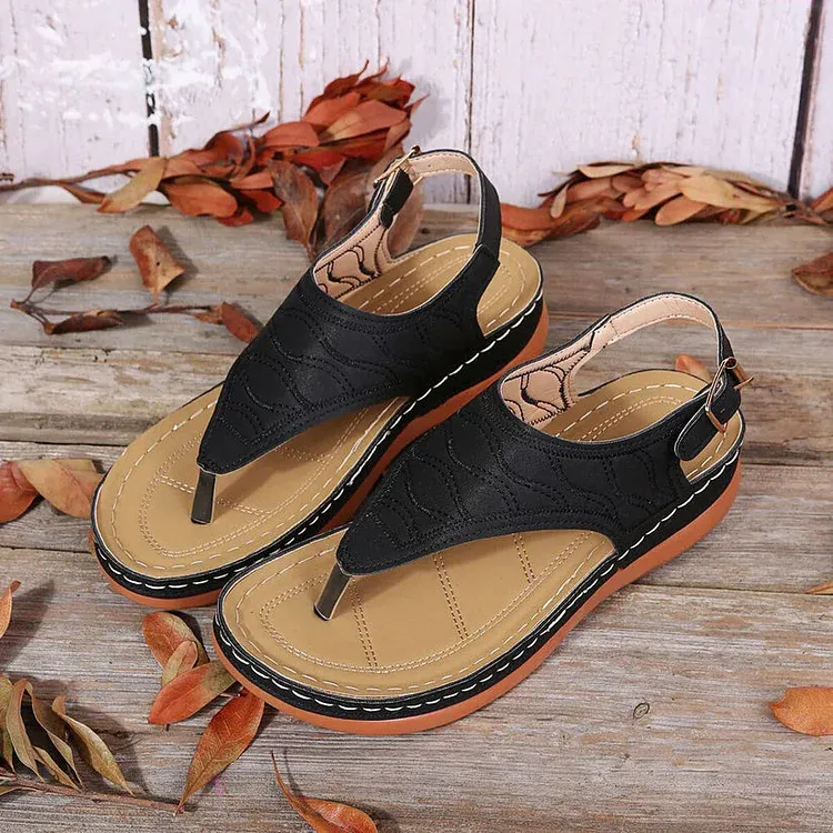 Leather Orthopedic Arch Support Sandals Diabetic Walking Sandals