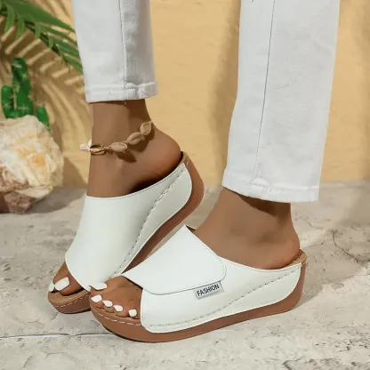 Comfortable Arch Support Slides Women’s Solid Color Sandals