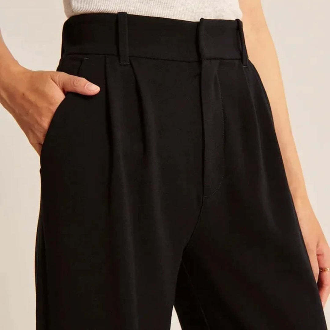 Lottie - Loose High Waist Trousers - Casual - Cotton - Everyday Wear