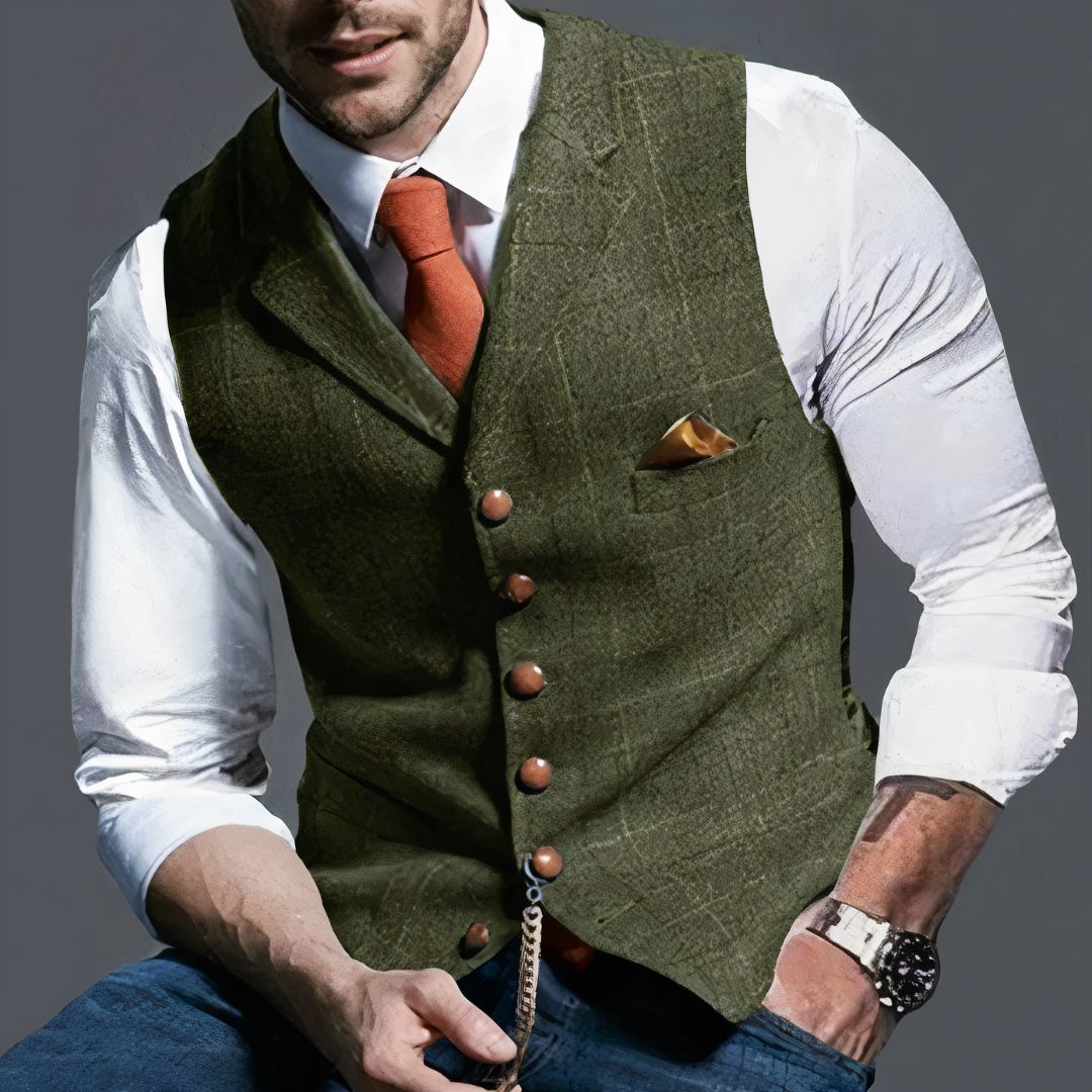 Casual Plaid Tank Top Slim Waistcoat for Men