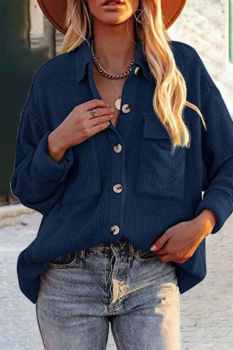 Anita - loose corduroy jacket with turn down collar