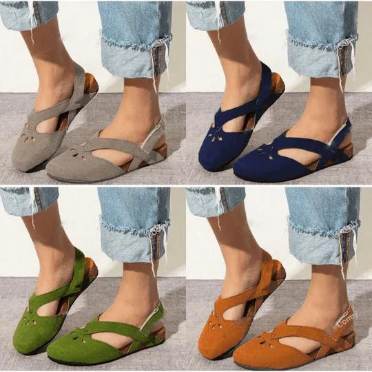 Simple Retro Suede Leather Sandals