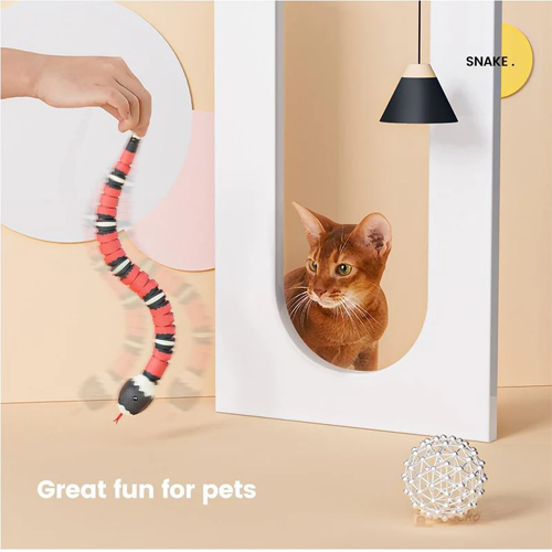 Smart Sensing Snake Electron Interactive Cat Toys-gladdween